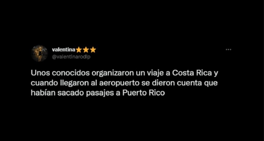 Amigos planearon un viaje pero compraron pasajes para Puerto Rico en vez de Costa Rica 