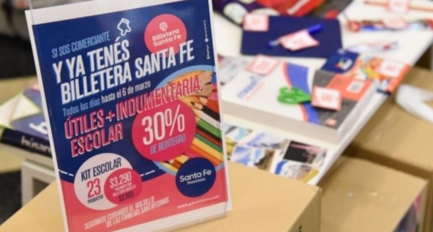 Billetera Santa Fe reintegra hasta el 30% en &uacute;tiles escolares