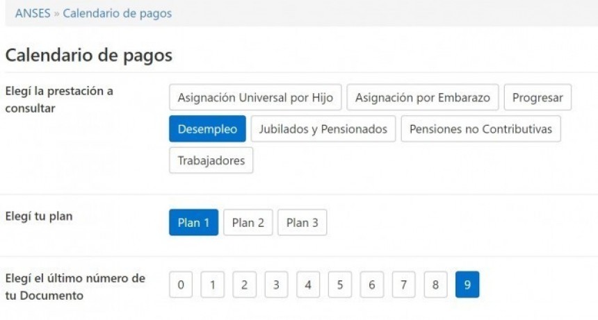 Pago del seguro de desempleo