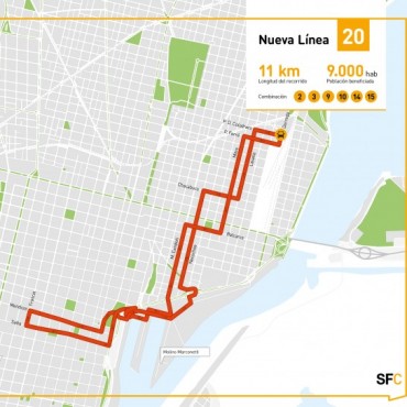 La l&iacute;nea 20 ampli&oacute; su recorrido