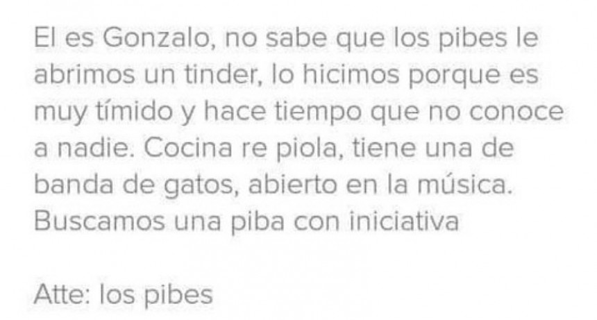Marplatenses hicieron una cuenta de Tinder para un amigo t&iacute;mido y se viraliz&oacute;