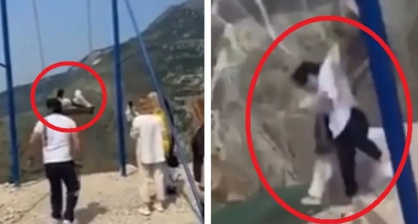 Mujeres estuvieron por morir cuando se rompi&oacute; la hamaca que se encontraba en la cima de una monta&ntilde;a