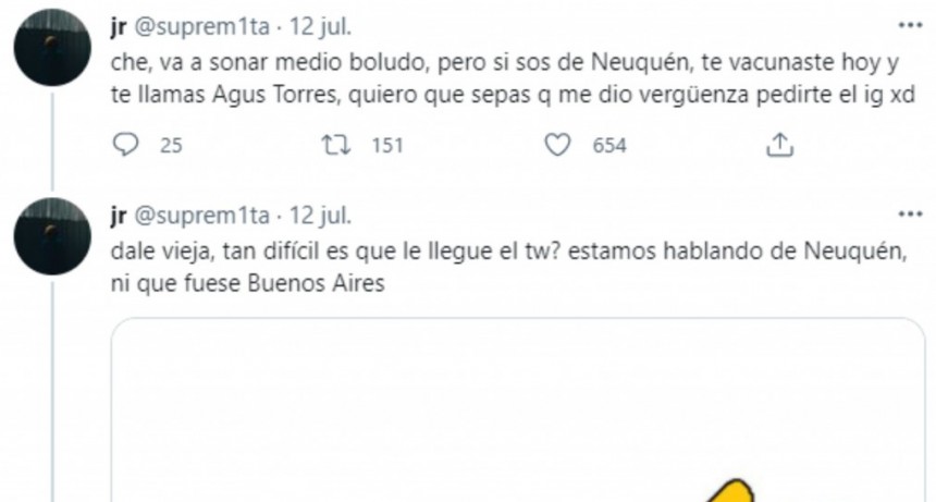 Un joven de Neuqu&eacute;n busca por redes sociales a la chica que conoci&oacute; en el centro de vacunaci&oacute;n