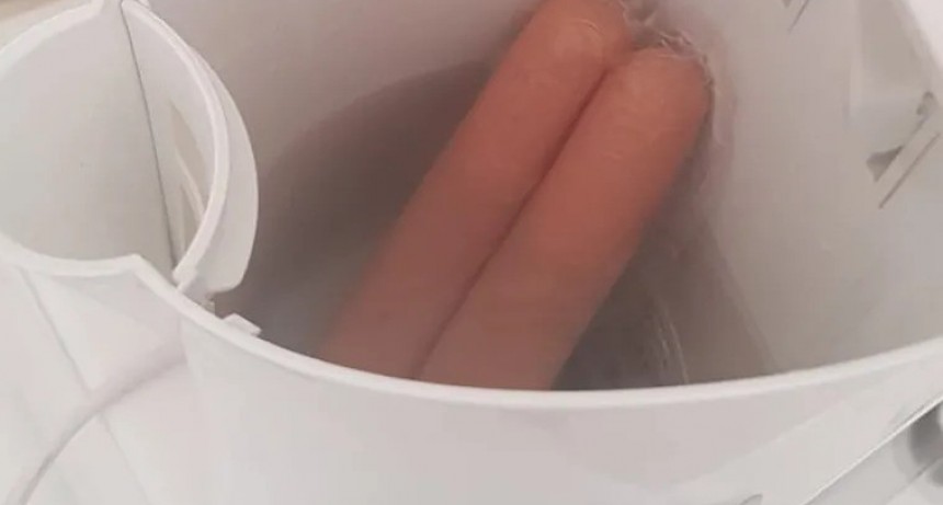 Mujer encuentra salchichas en pava el&eacute;ctrica despu&eacute;s de varios d&iacute;as de uso