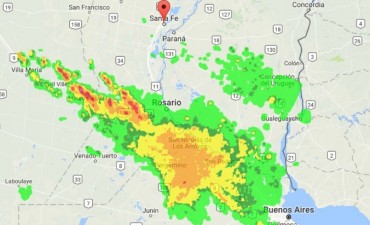 Alerta meteorol&oacute;gica por probables tormentas fuertes en centro y sur de Santa Fe