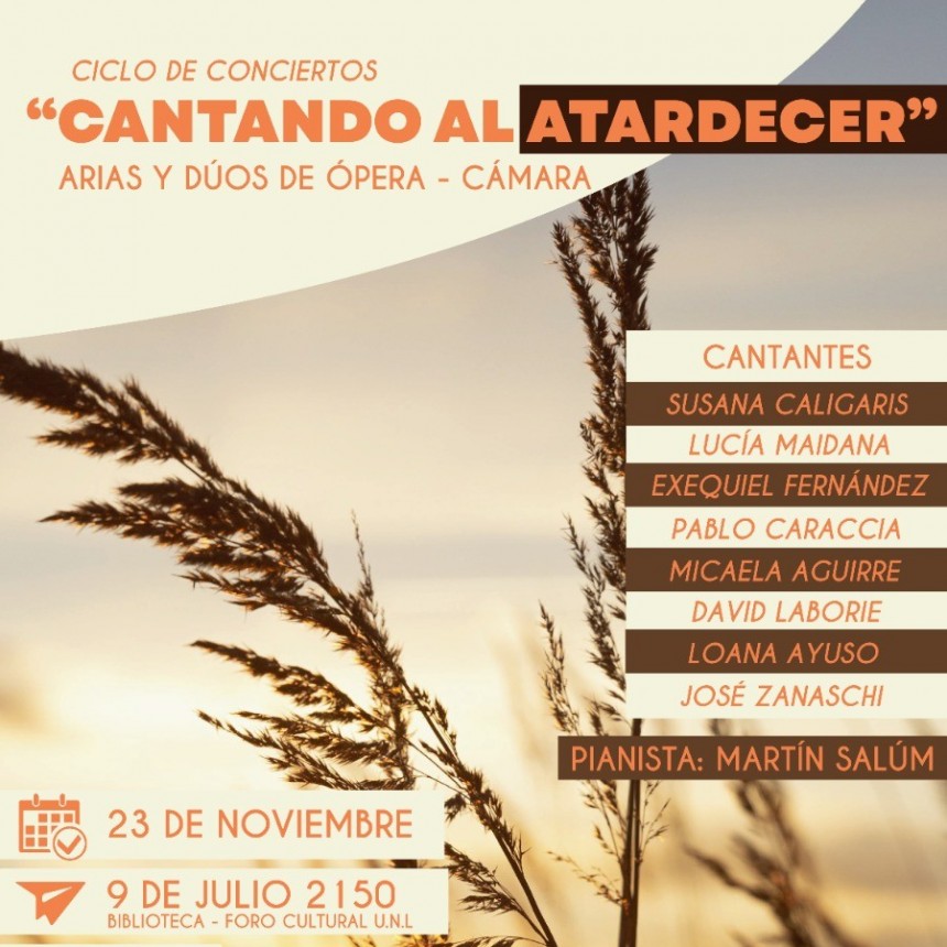 Ultimo encuentro del ciclo "Cantando al Atardecer"