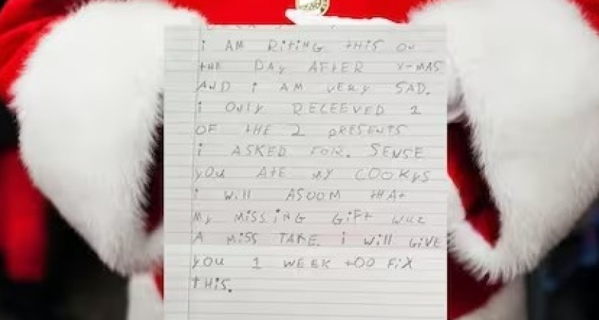 Ni&ntilde;o confiesa haberse portado mal en una carta a Papa Noel